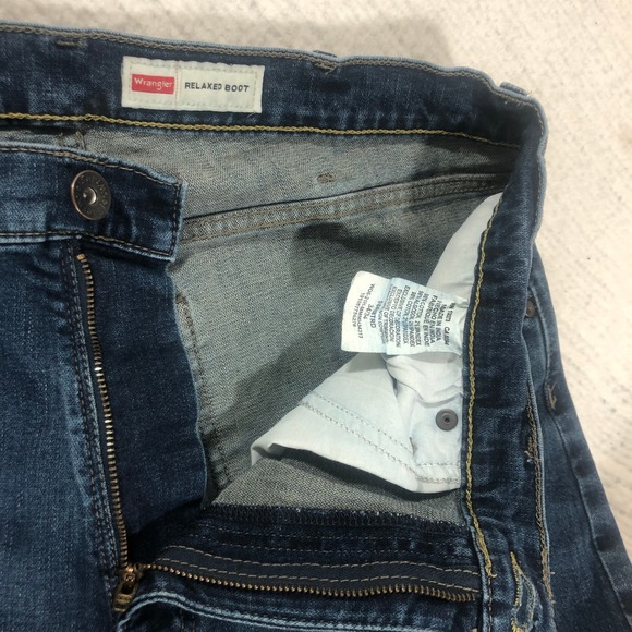 Wrangler Relaxed Boot Jeans Mens‎ Blue Denim Stretch Straight Fit Size 34/34 - Picture 10 of 10